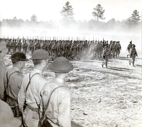 35th division 1941 Camp Robinson March review