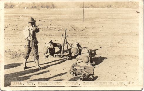 35th division 1941 Camp Robinson trench mortar