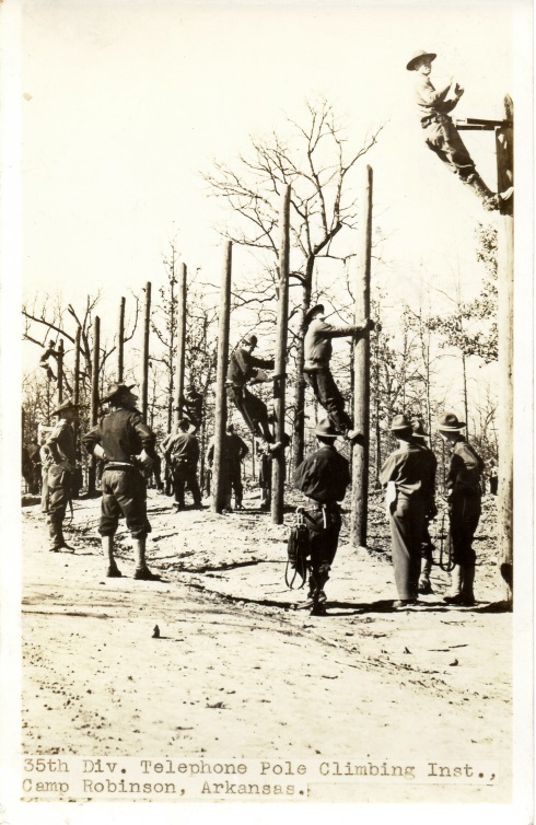 35th division 1941 Camp Robinson signal corps linemen