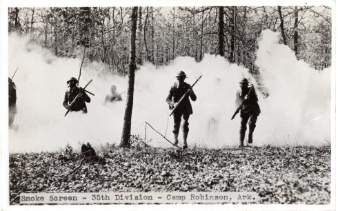 35th division 1941 Camp Robinson infantry smoke screen training